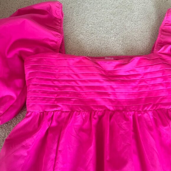 pink bubble sleeve dress - Picture 2 of 4